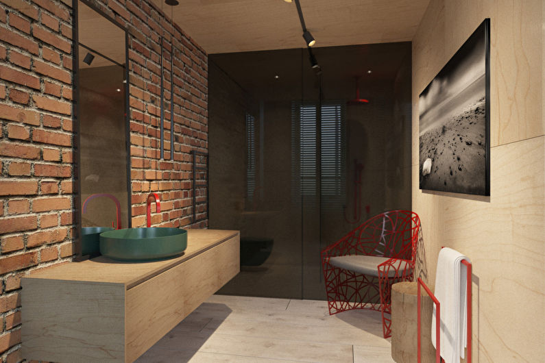 Loft stil lägenhet design, 225 m2 - foto