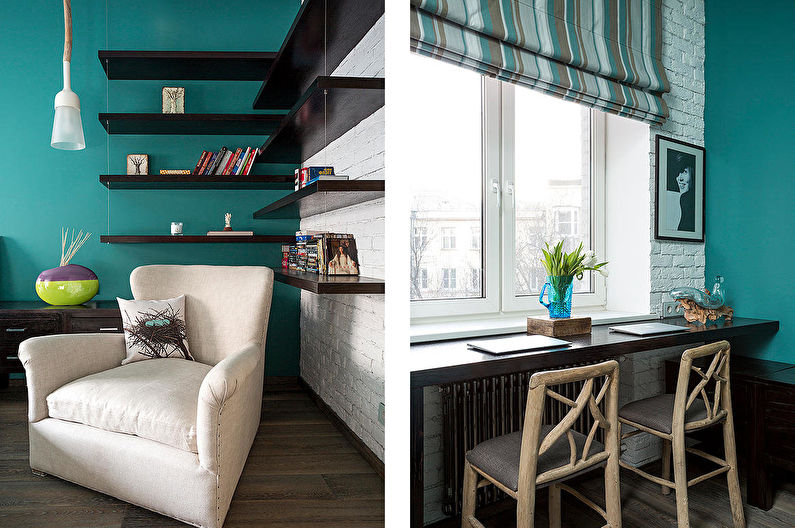 Design av en trerumslägenhet i loftstil - foto