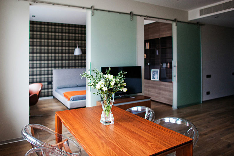 Lägenhetsdesign i loftstil för en ungkarl - foto