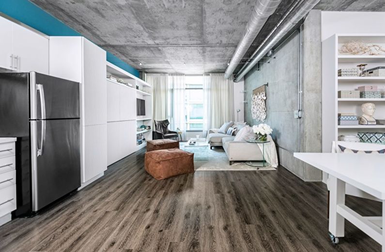 Lägenhetinredning i loftstil, USA - foto