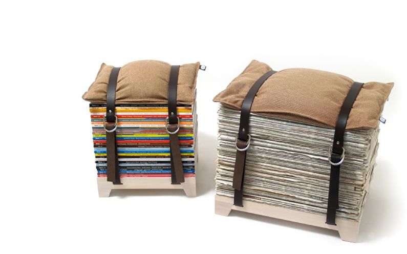 DIY-huonekoriste - vanhojen lehtien puffit