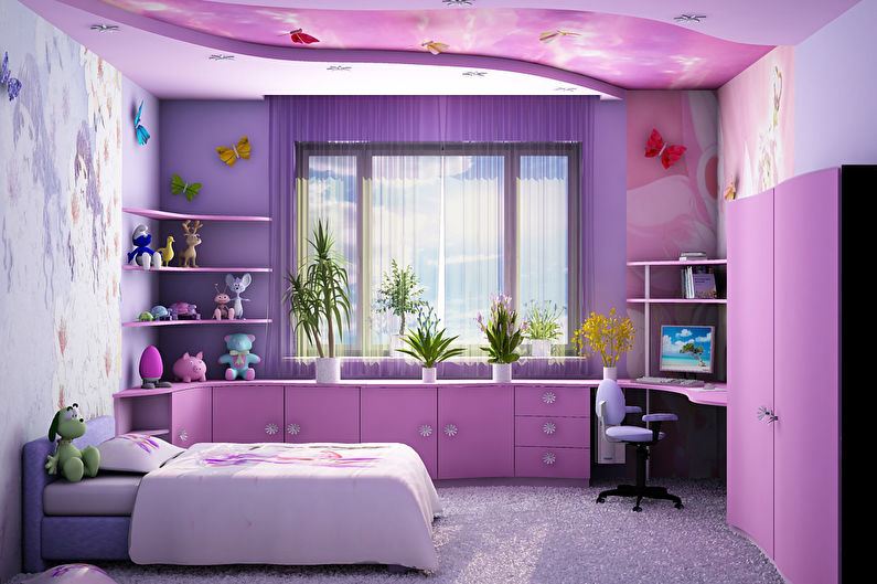 Lilac children's room for a girl - Interior Design