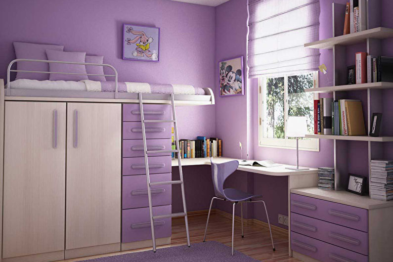 Lilac children's room for a girl - Interior Design