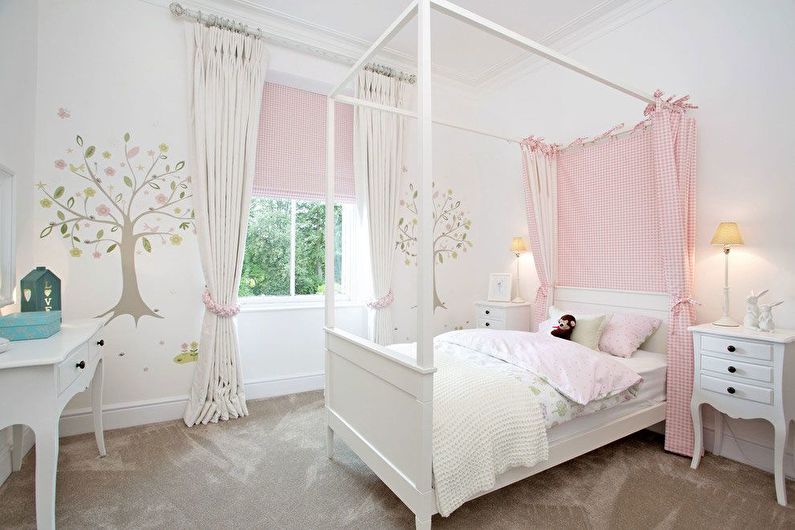 White children's room for a girl - Interior Design