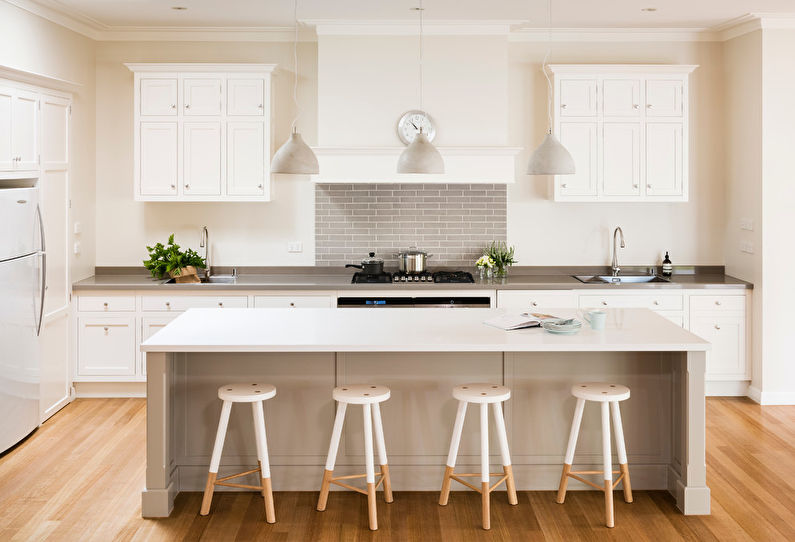 White kitchen 12 sq.m. - Interior Design