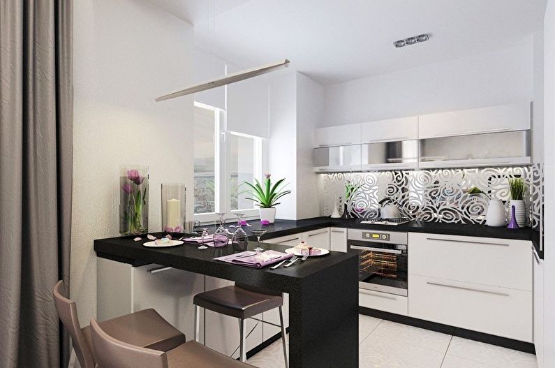 The interior design of the kitchen is 12 sq.m. - Photo