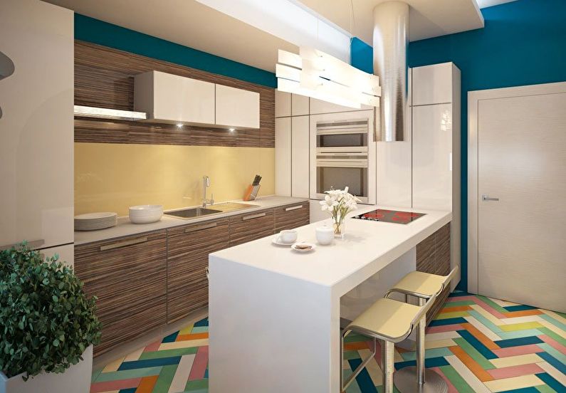 The interior design of the kitchen is 12 sq.m. - Photo