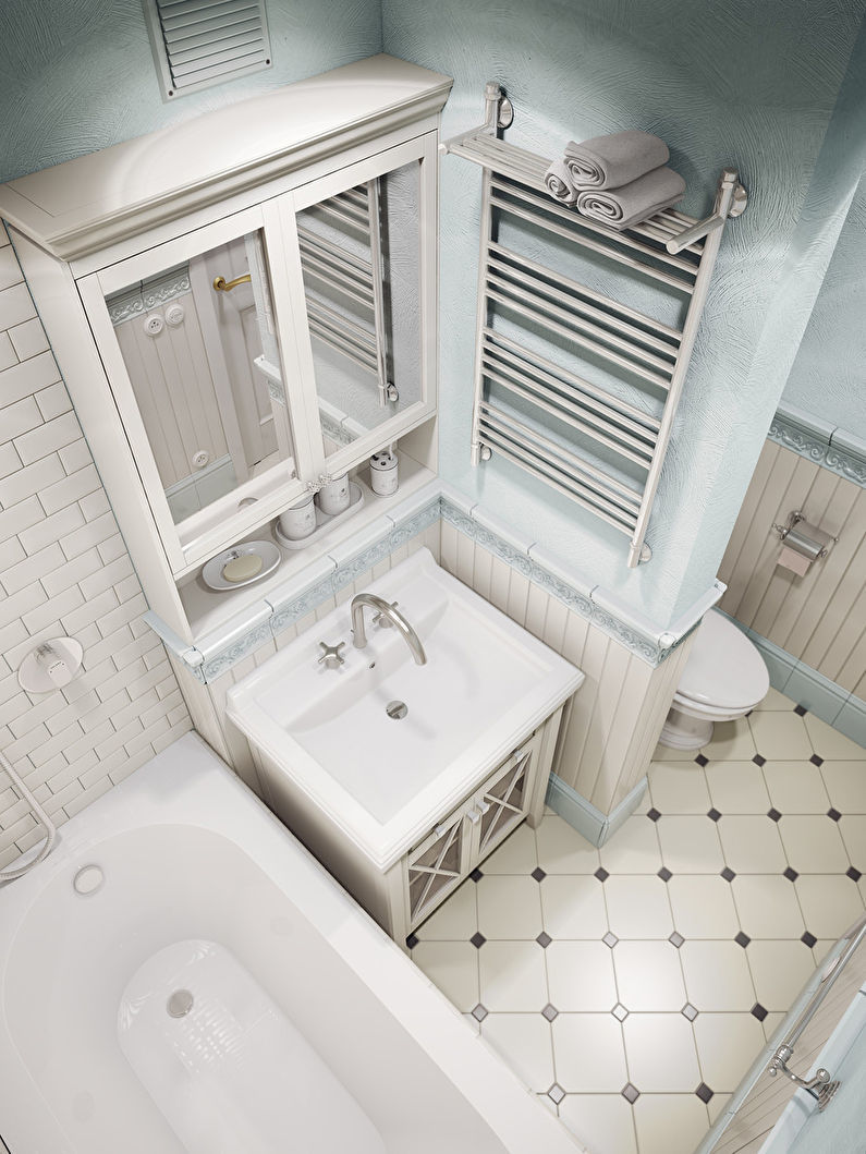 Design of a small bathroom in Provence style