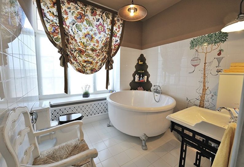 Interior design of a bathroom in provence style - photo