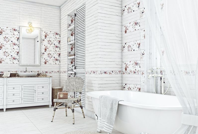 Interior design of a bathroom in provence style - photo