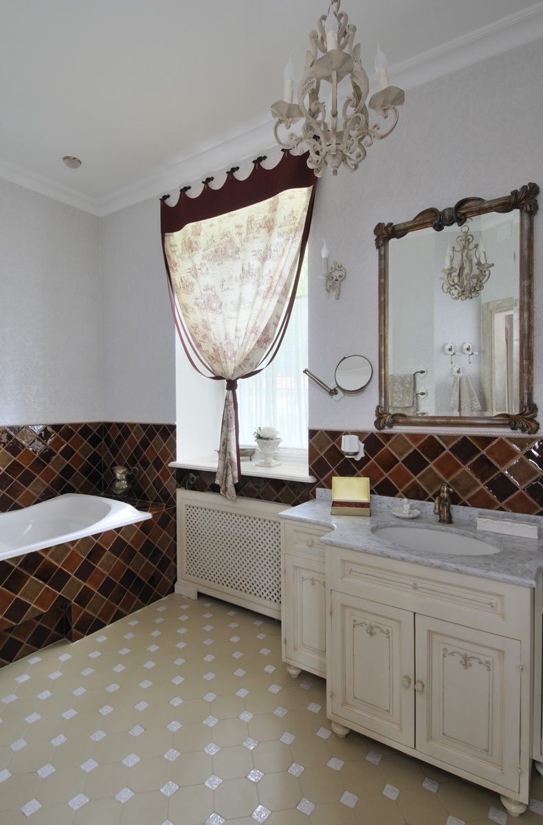 Interior design of a bathroom in provence style - photo