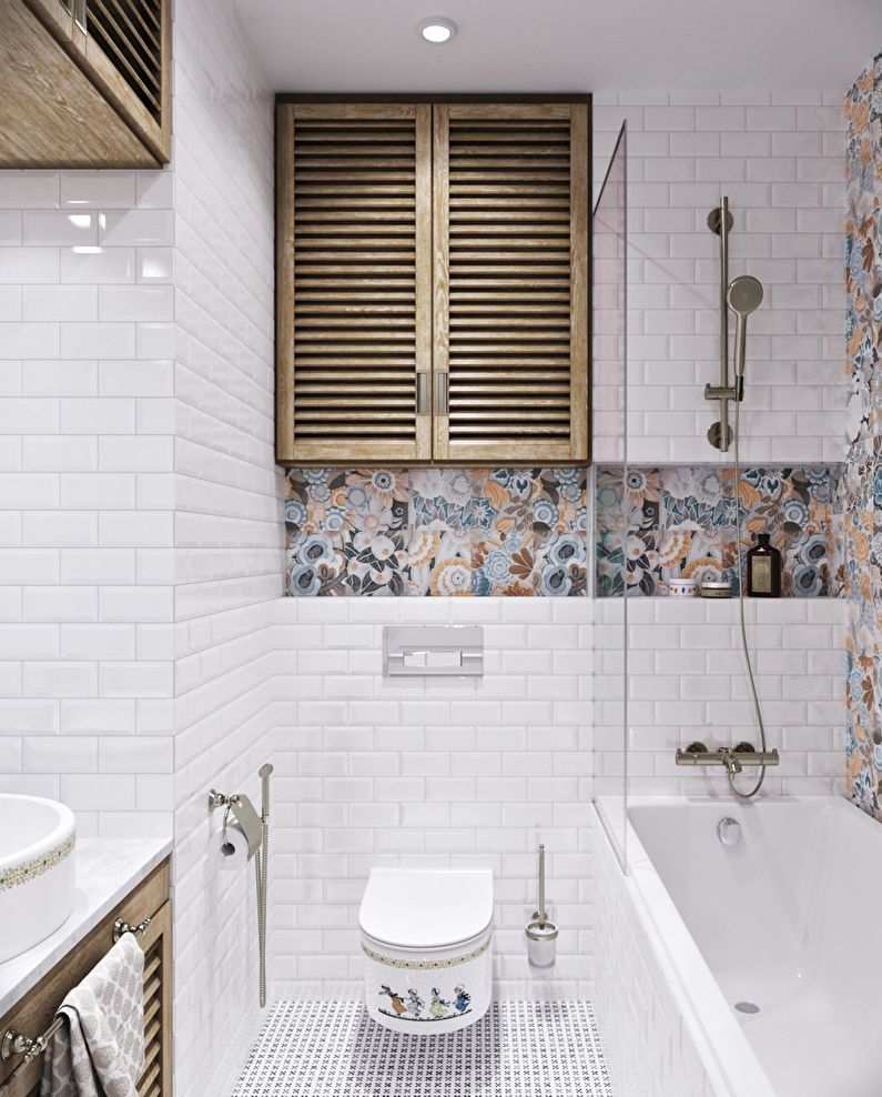 Interior design of a bathroom in provence style - photo