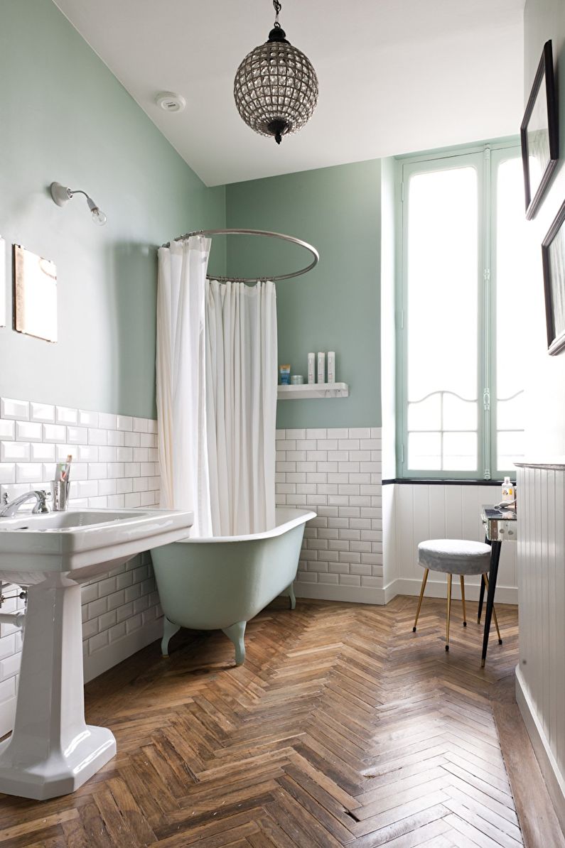 Interior design of a bathroom in provence style - photo