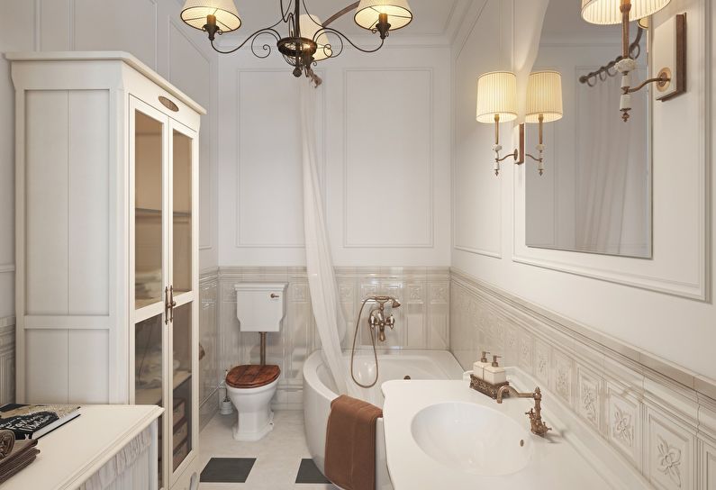 Interior design of a bathroom in provence style - photo