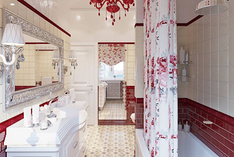Interior design of a bathroom in provence style - photo