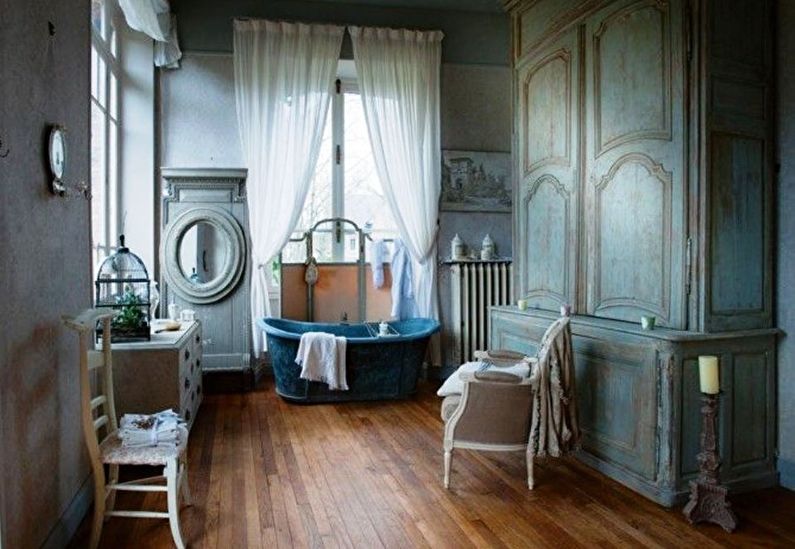 Interior design of a bathroom in provence style - photo