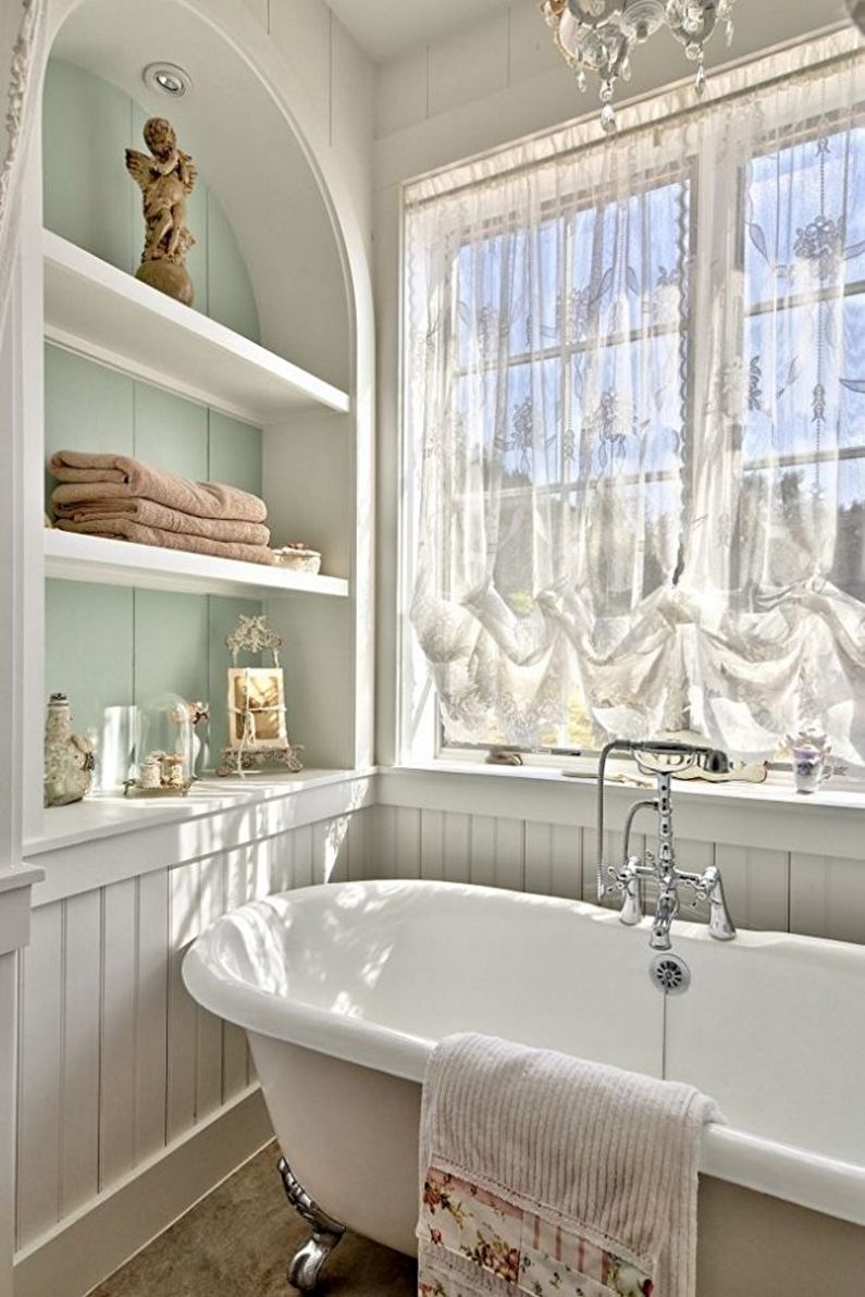 Interior design of a bathroom in provence style - photo
