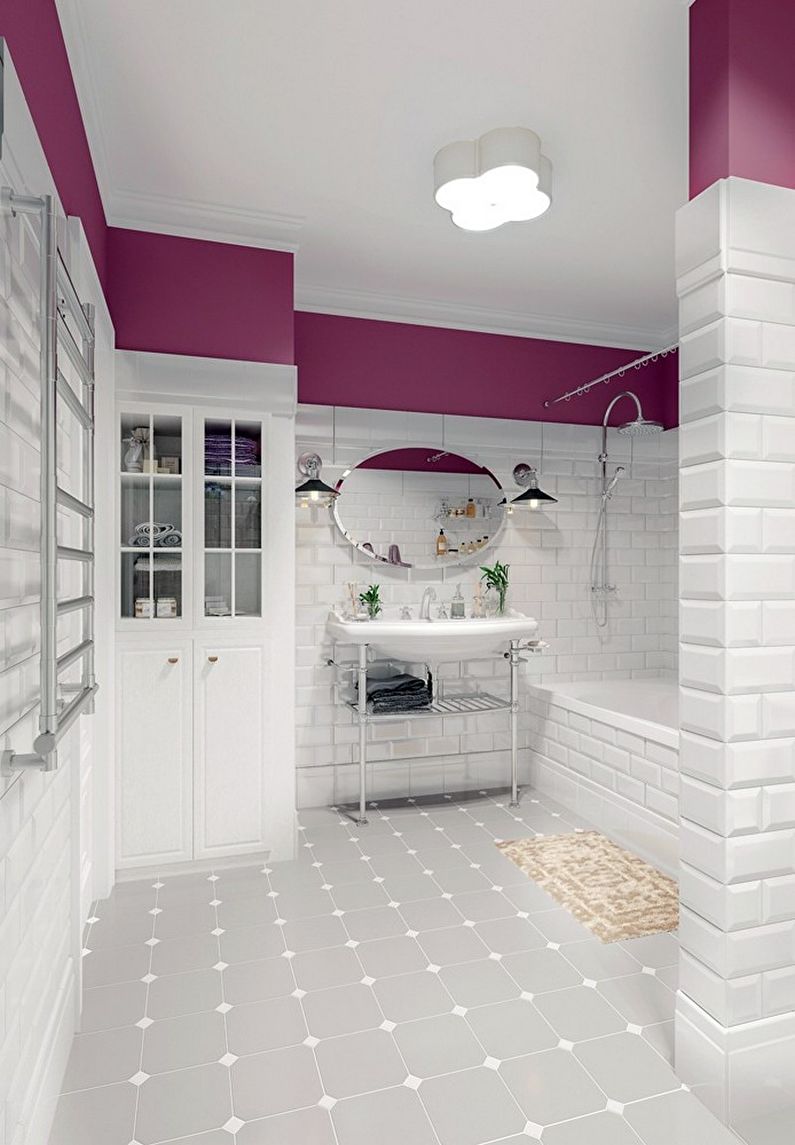 Interior design of a bathroom in provence style - photo