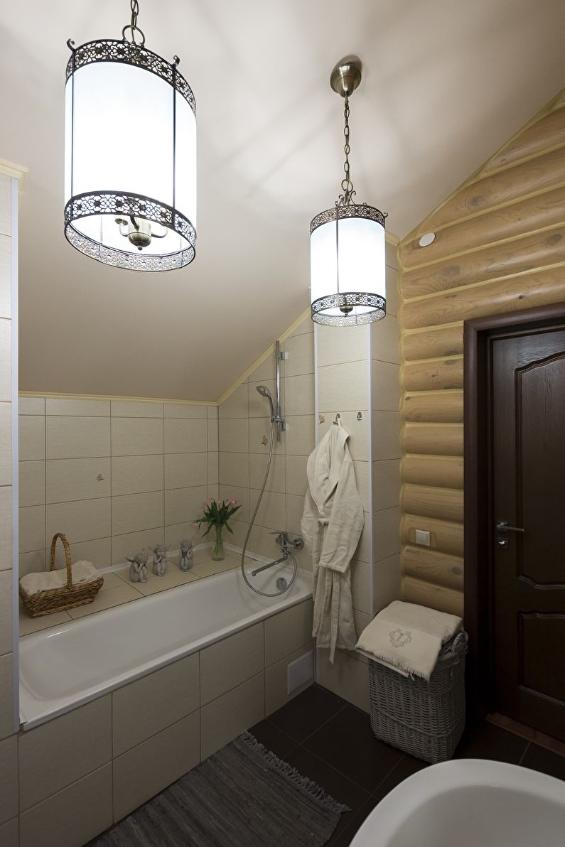 Interior design of a bathroom in provence style - photo