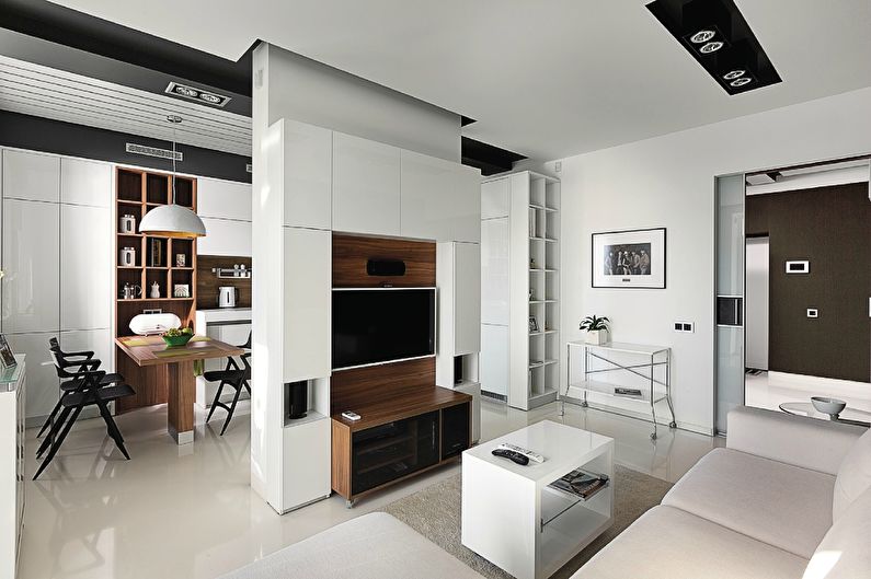 Wall in the living room in a modern style (50+ photos)