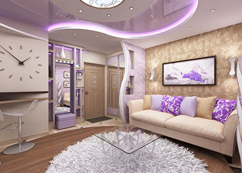 Design project of the apartment in fusion style