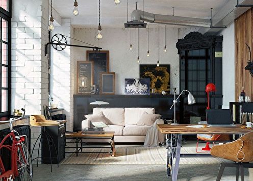 Loft style apartment design (100+ photos)