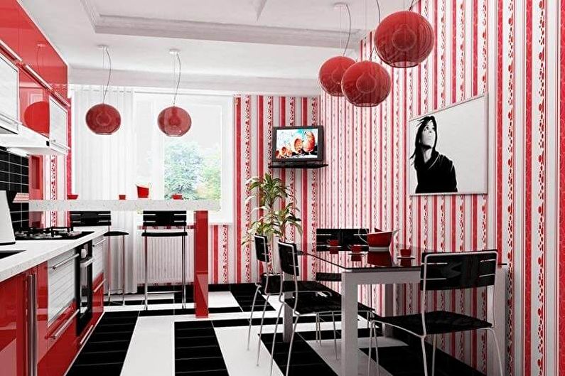 Red and Black Kitchen Design - Wall Decoration
