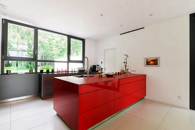 Red and black kitchen - Interior Design photo