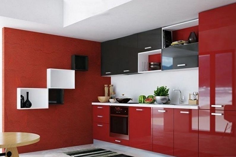 Red and black kitchen - Interior Design photo