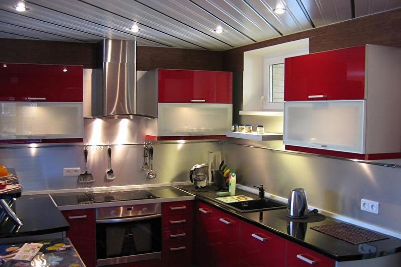 Red and black kitchen - Interior Design photo