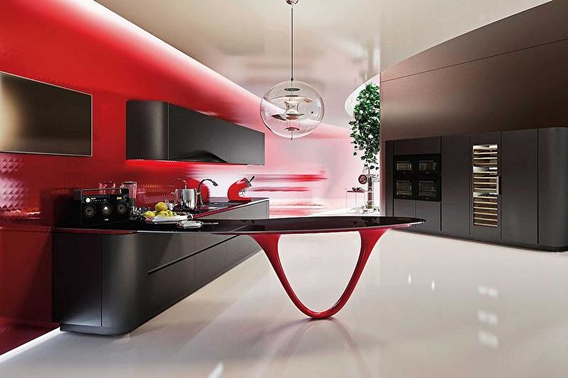 Red and black kitchen - Interior Design photo