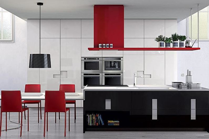 Red and black kitchen - Interior Design photo