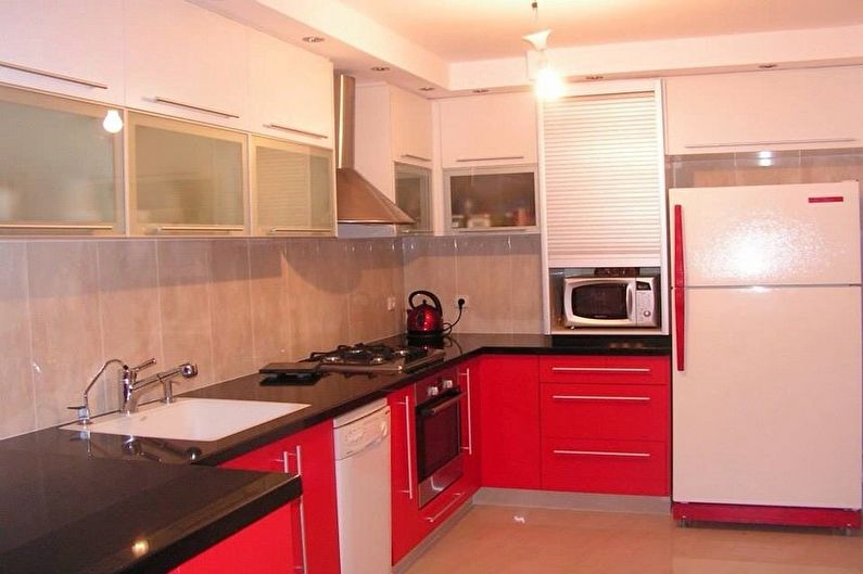 Red and black kitchen - Interior Design photo
