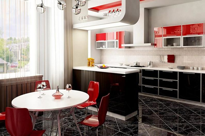 Red and black kitchen - Interior Design photo