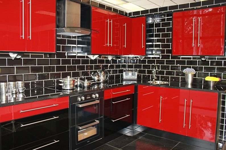Red and black kitchen - Interior Design photo