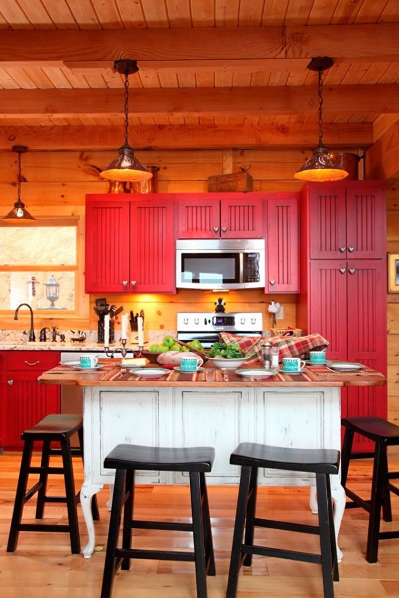 Red and black kitchen - Interior Design photo