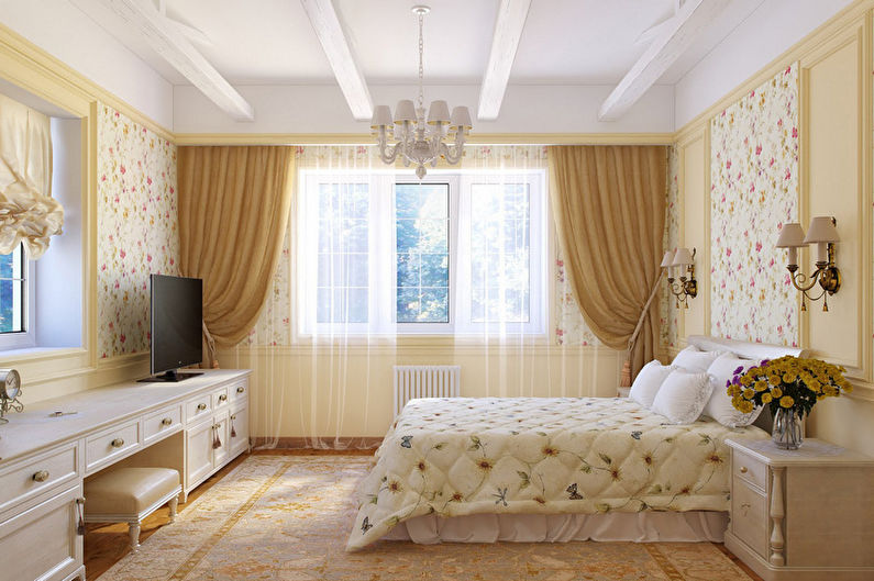 Beige bedroom in Provence style - Interior Design