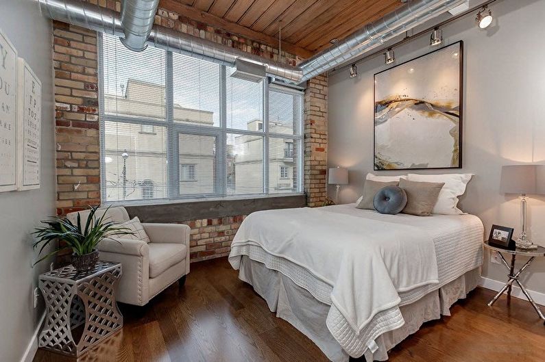 Beige loft bedroom - Interior Design