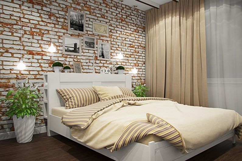 Beige loft bedroom - Interior Design
