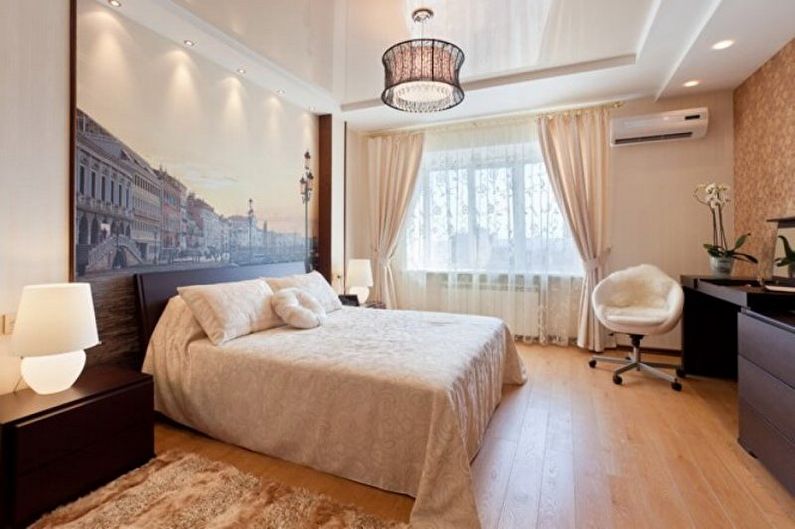 Beige Bedroom Design - Ceiling Finish