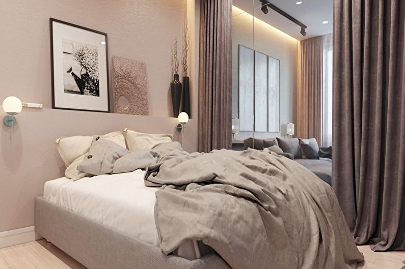 Beige bedroom - interior design photo