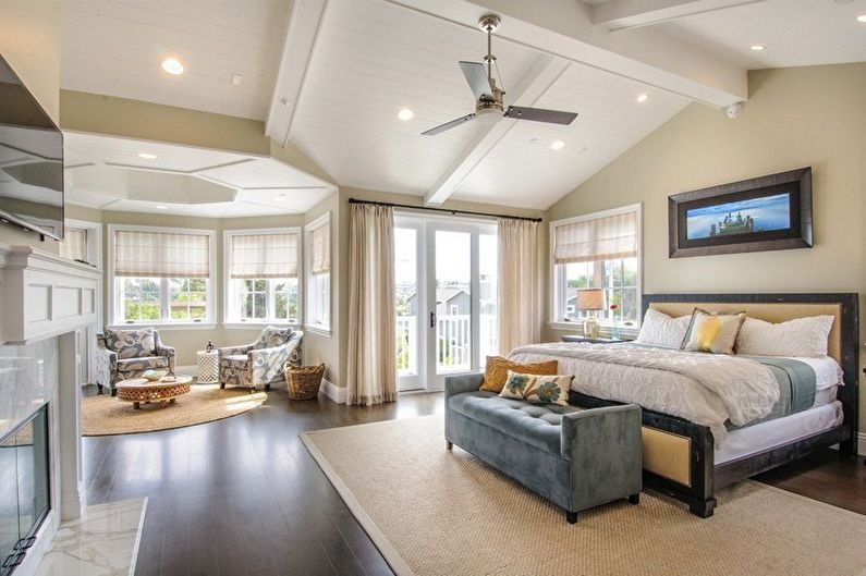 Beige bedroom - interior design photo