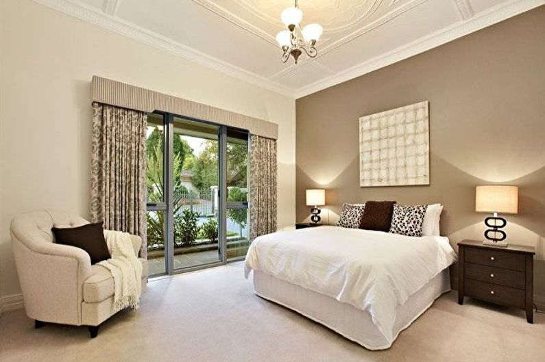 Beige bedroom - interior design photo