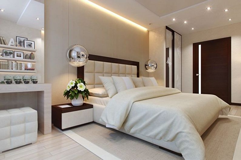 Beige bedroom - interior design photo