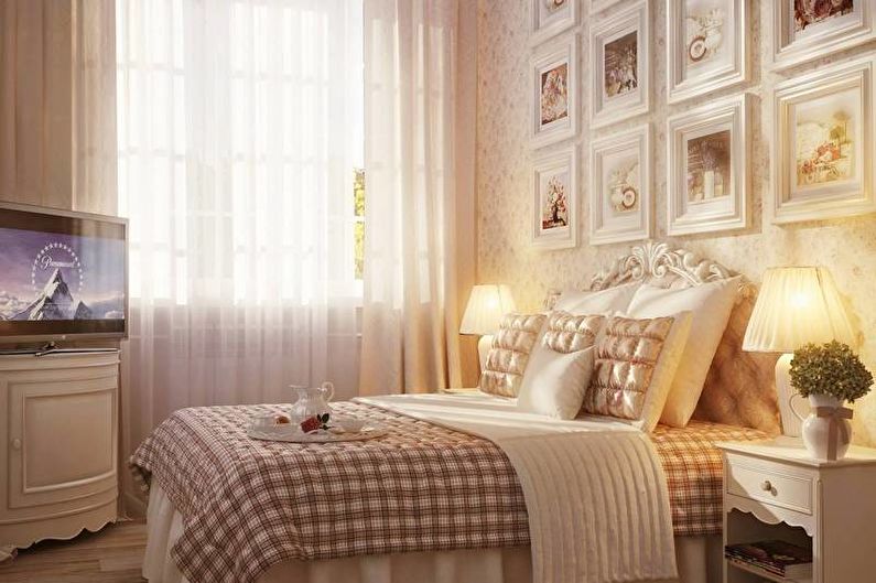 Beige bedroom - interior design photo