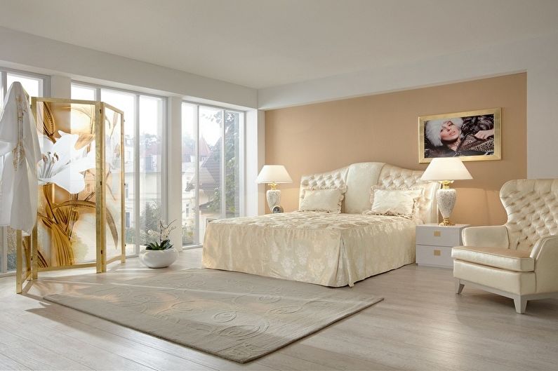 Beige bedroom - interior design photo