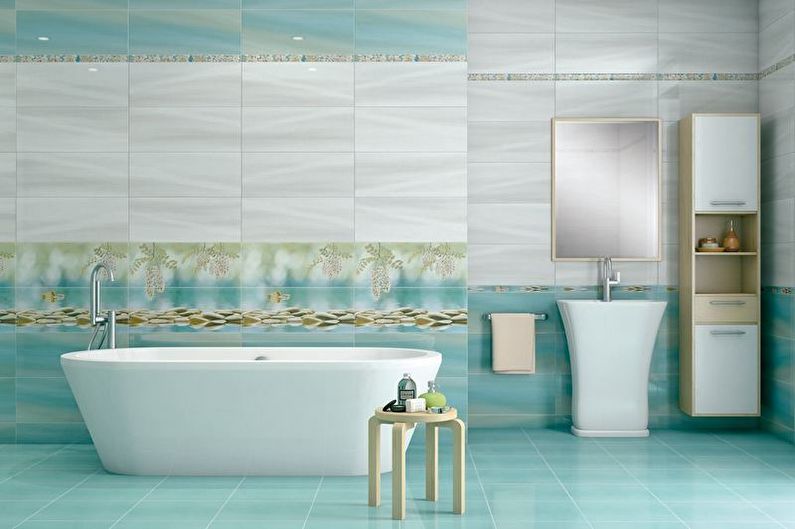 Turquoise Bathroom Design - Floor Finish
