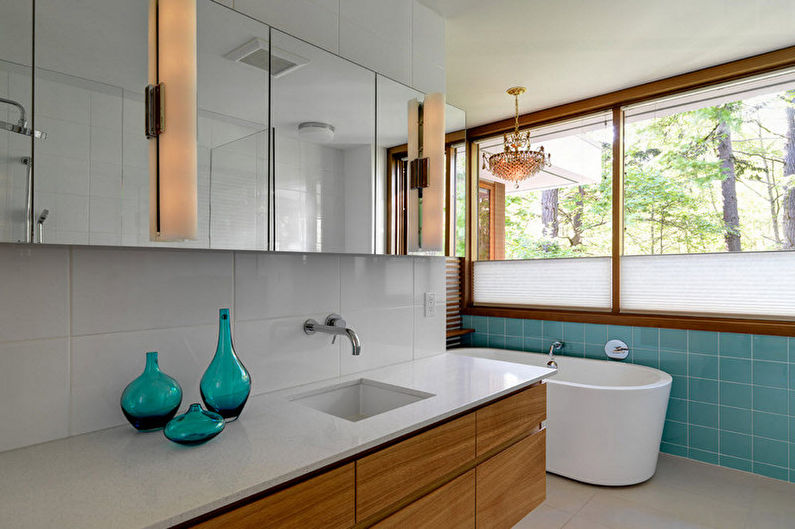 Turquoise Bathroom Design - Decor and Lighting