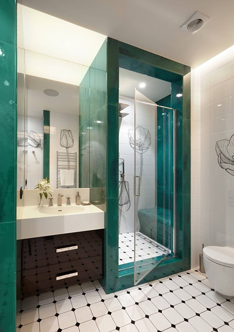 Turquoise bathroom - interior design photo