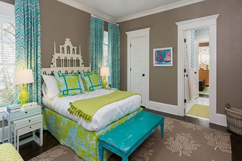 Turquoise Bedroom Design - Color Combinations